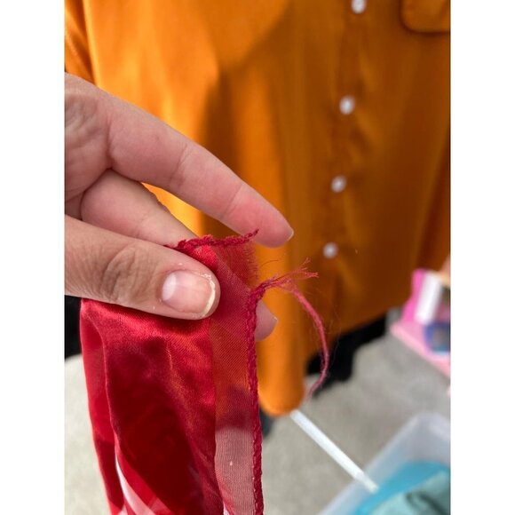 Red and gold Roma sheer scarf‎ - Picture 5 of 5